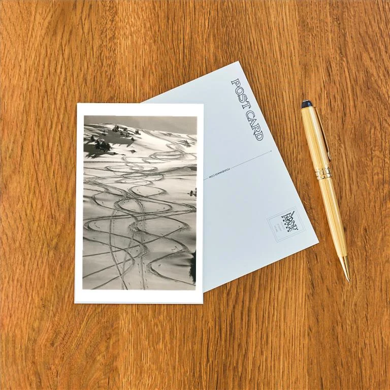 WS-153 Ski Trails in Snow - Vintage Image Postcard, Pack of 10