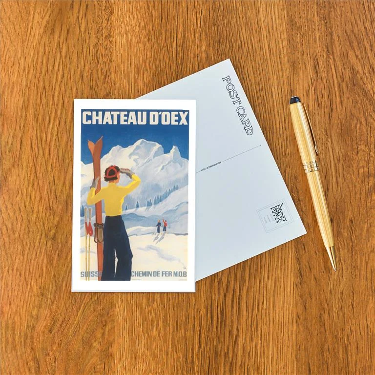 WS-218 Travel Postger for Chateau d'Oex - Vintage Image Postcard, Pack of 10