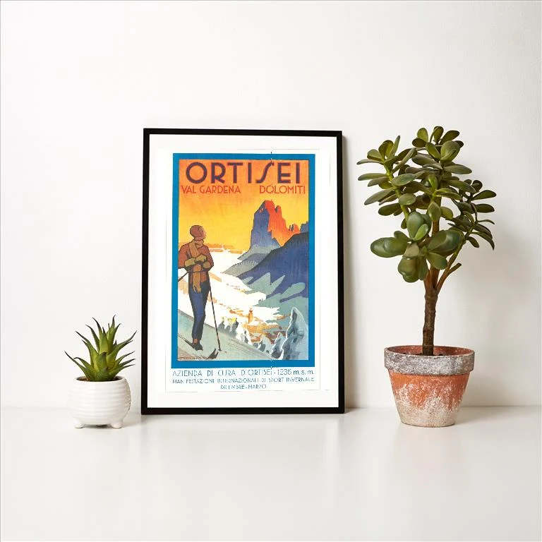 WS-225 Travel Poster for Italiian Alps - Vintage Image Art Print, Individual Print