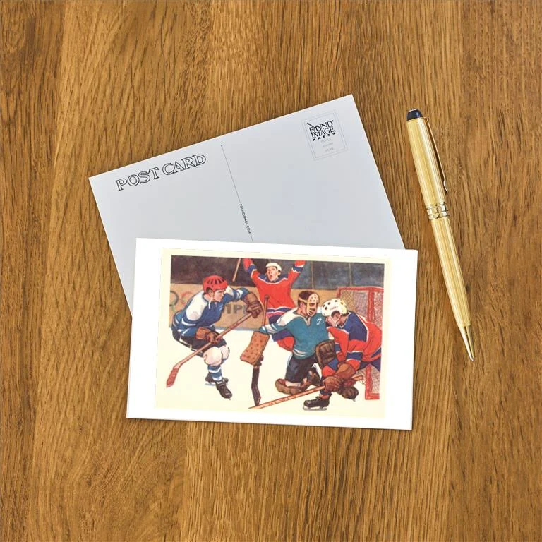 WS-211 Ice Hockey Action - Vintage Image Postcard, Pack of 10