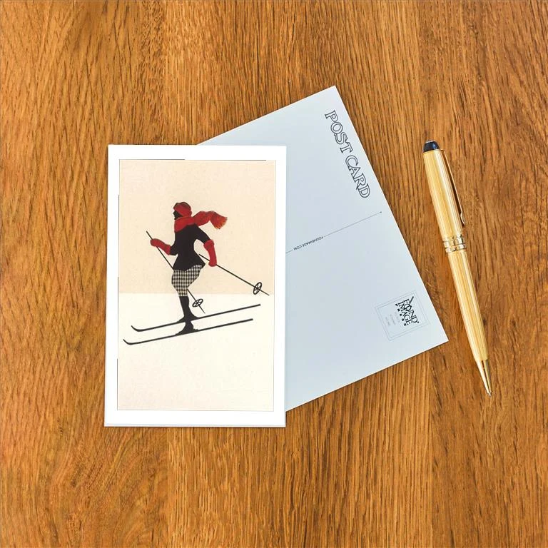 WS-223 Woman Skier - Vintage Image Postcard, Pack of 10