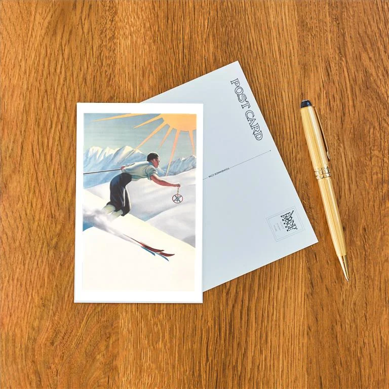 WS-228 Spring Skiing - Vintage Image Postcard, Pack of 10