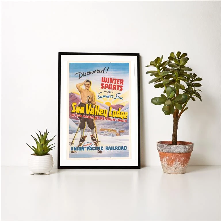 WS-241 Travel Poster, Sun Valley - Vintage Image Art Print, Individual Print