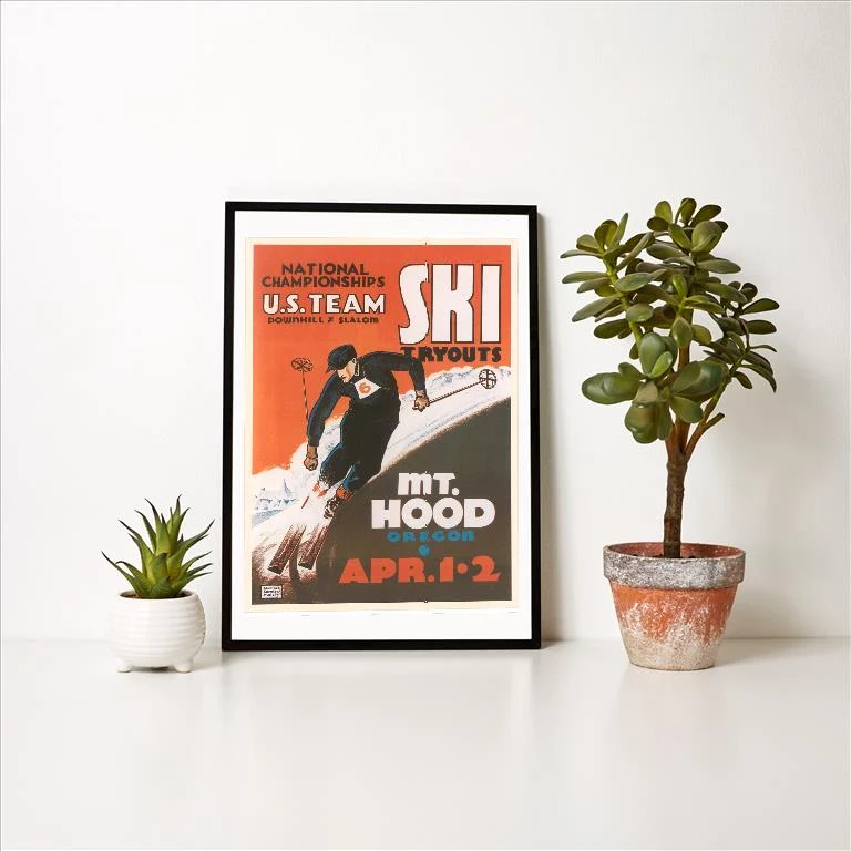 WS-240 Ski Tryouts Poster - Vintage Image Art Print, Individual Print