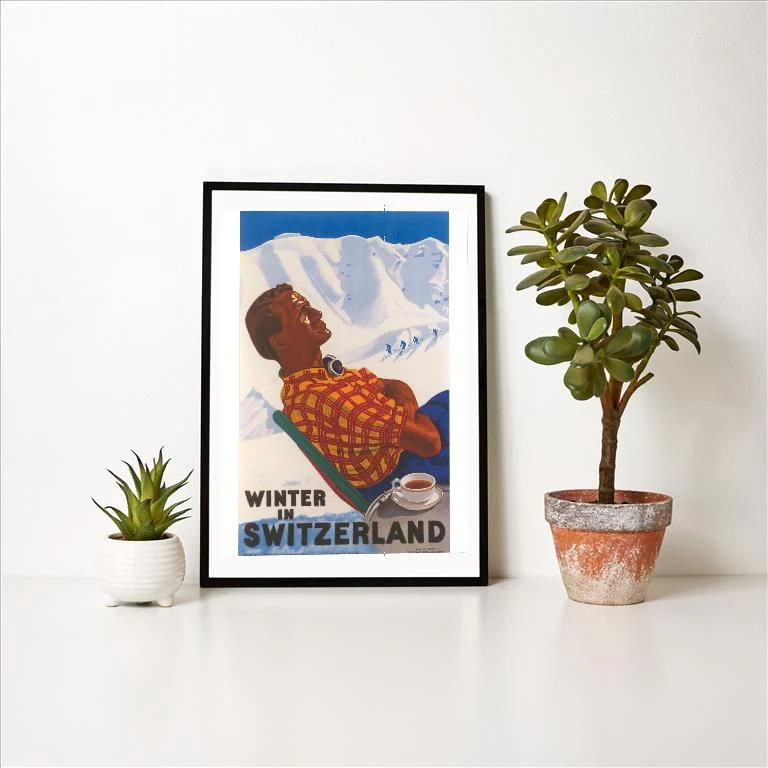 WS-237 Travel Poster, Switzerland - Vintage Image Art Print, Individual Print