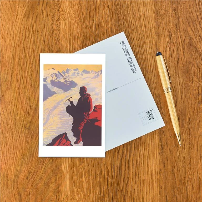 WS-246 Man with Ice Axe - Vintage Image Postcard, Pack of 10