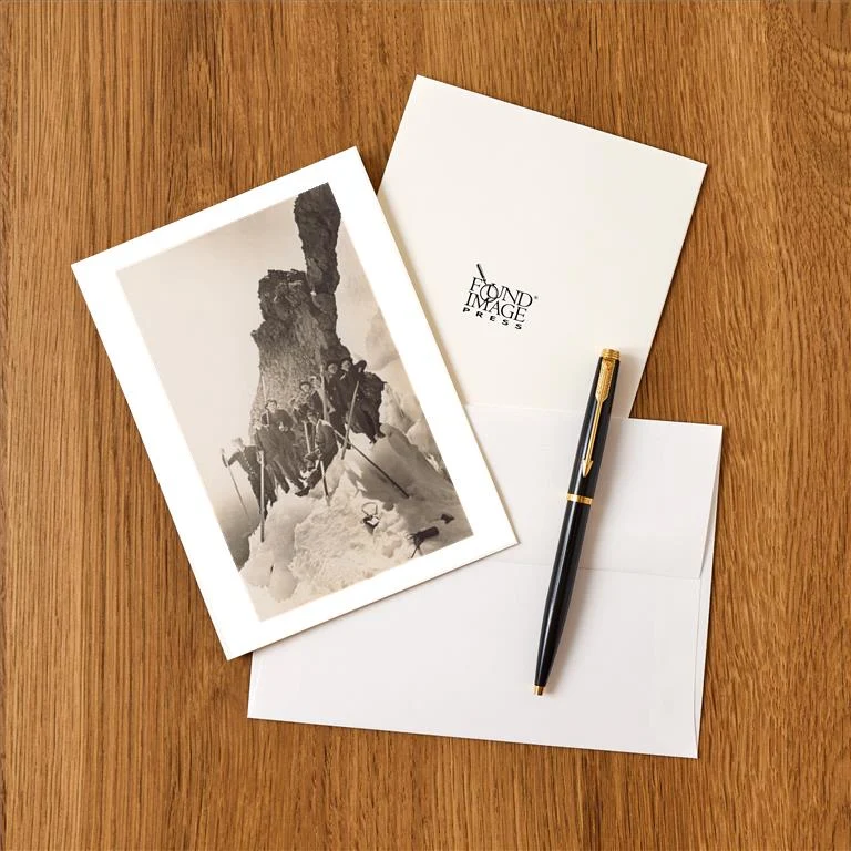 WS-247 Mountain Climbers on Tor - Vintage Image Greeting Card, Pack of 4