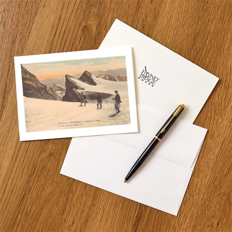 WS-257 Climbing Vignemale - Vintage Image Greeting Card, Pack of 4