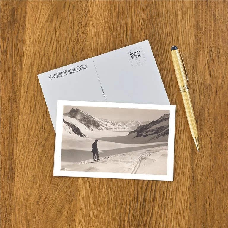 WS-255 Cross Country Skiing - Vintage Image Postcard, Pack of 10