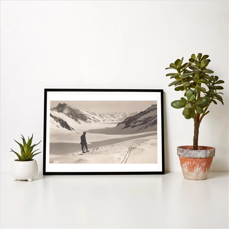 WS-255 Cross Country Skiing - Vintage Image Art Print, Individual Print