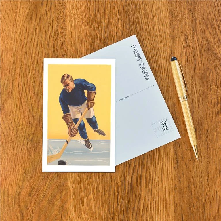 WS-262 Ice Hockey Player - Vintage Image Postcard, Pack of 10