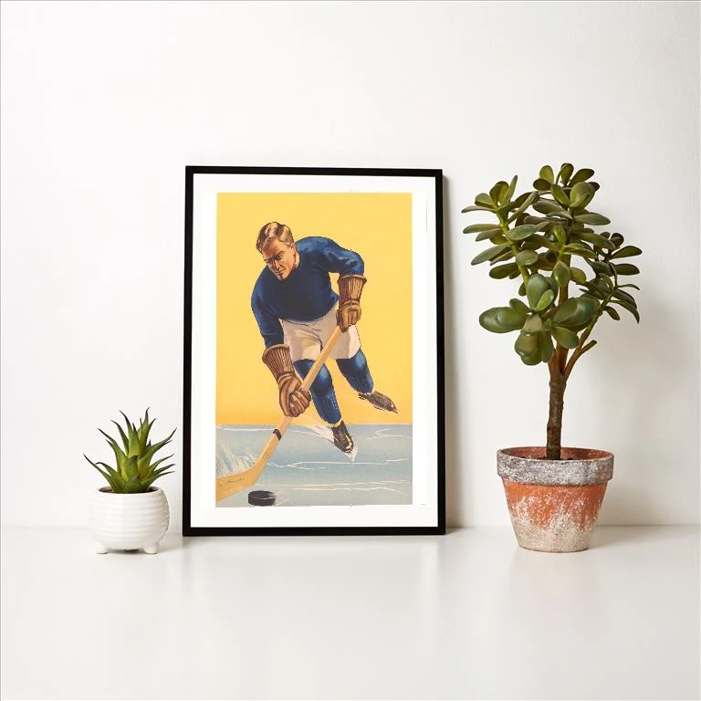 WS-262 Ice Hockey Player - Vintage Image Art Print, Individual Print
