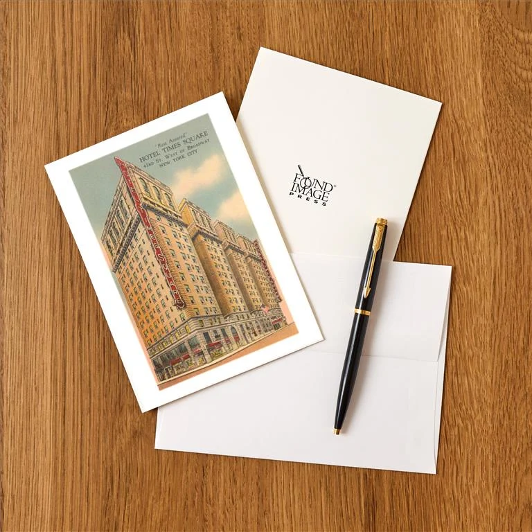 NY-969 Hotel Times Square - Vintage Image Greeting Card, Pack of 4