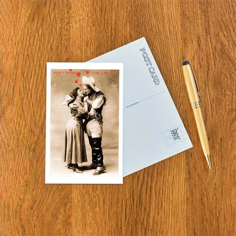 SK-05 Save a Horse, Ride a Cowboy - Vintage Image Postcard, Pack of 10