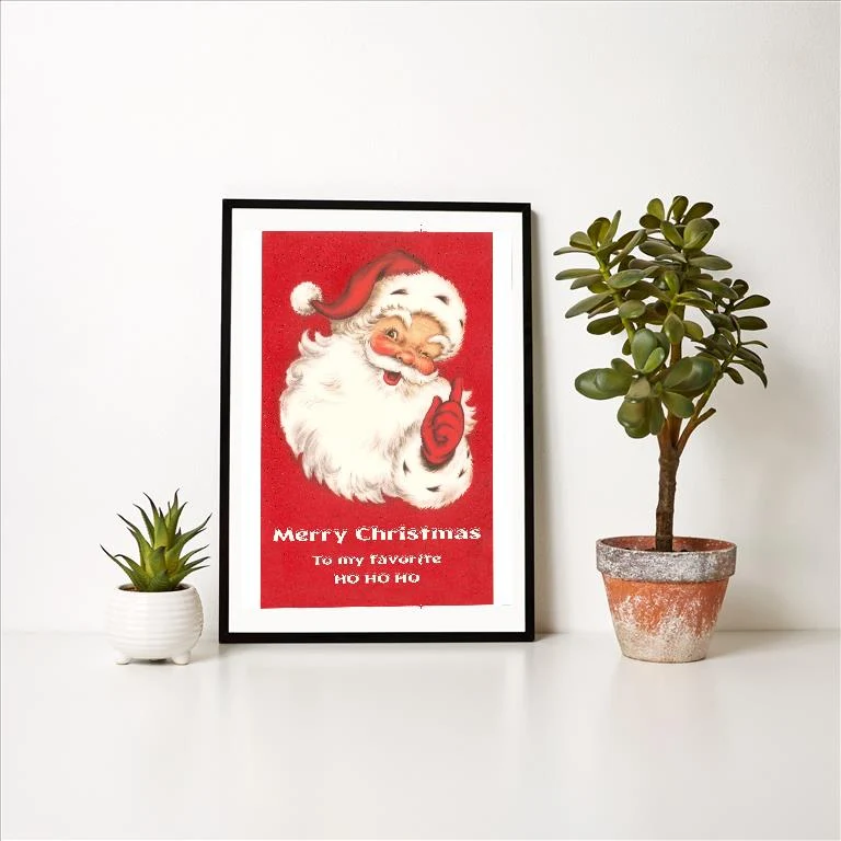 SK-01 Merry Christmas to My Favorite Ho Ho Ho - Vintage Image Art Print, Individual Print