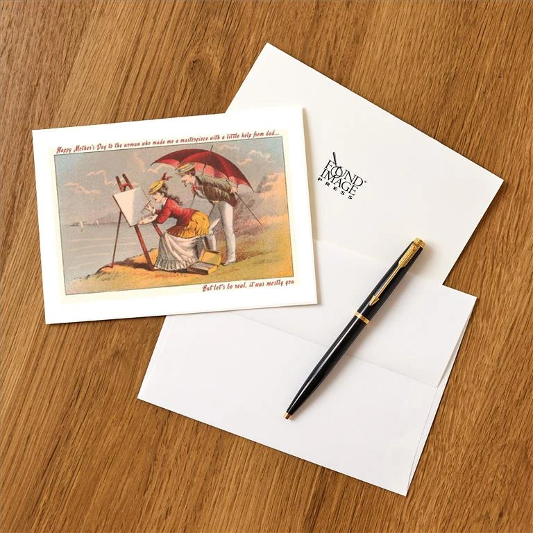 SK-17 Mother's Day Masterpiece - Vintage Image Greeting Card, Pack of 4