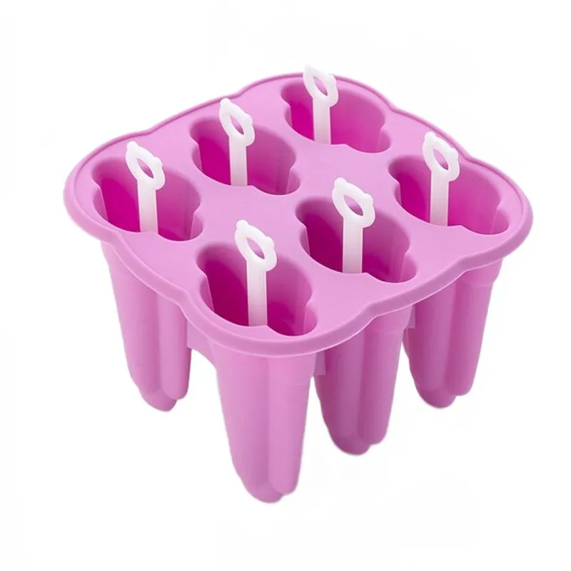 1 Pc 6 Cavity Food Grade Silicone Ice Cream Mold, Diy