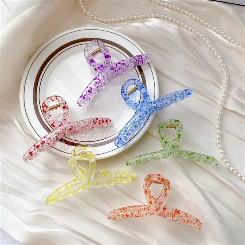 6pcs Acetate Folha Hair Clip, Luxury Low-key Fashion Classic