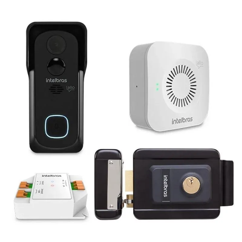Combo Videoporteiro Wi-fi Intelbras Allo W5+ Com Fechadura