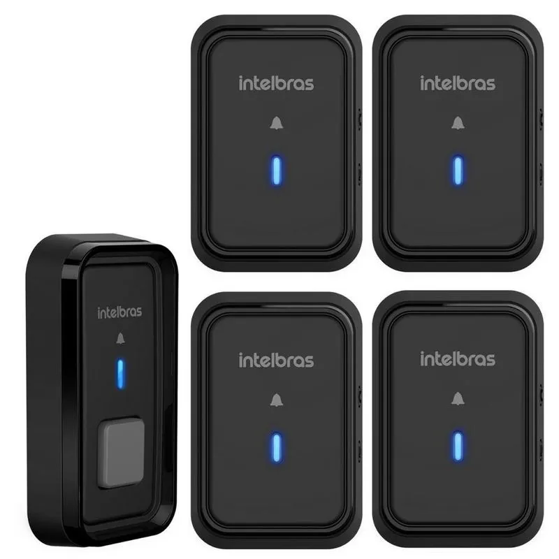 Kit Campainha Sem Fio Cib 101 Intelbras Modulo Para 4 Salas