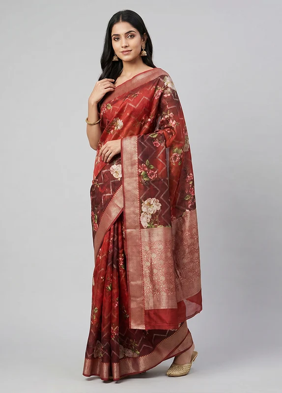 Black Tussar Silk Saree With Blouse Piece One Size