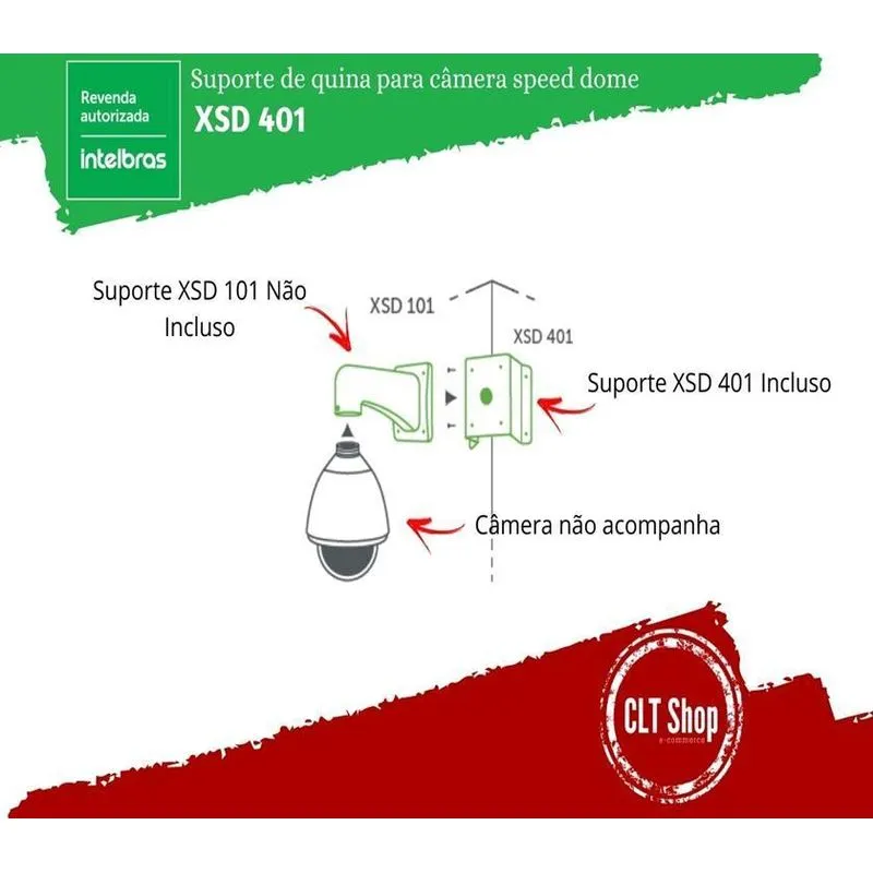 Suporte De Quina Para Câmera Speed Dome Xsd 401 Intelbras