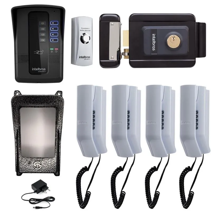 Kit Porteiro Coletivo Condominial Para Ate 4 Casas Intelbras