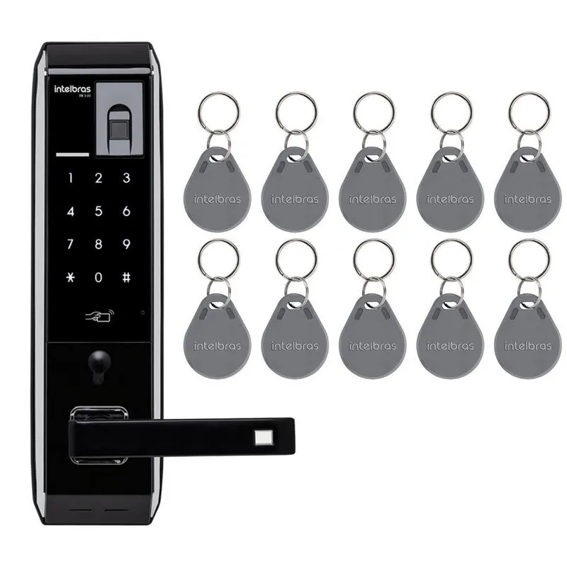 Fechadura Digital Com Biometria Fr 330 Intelbras + 10 Tags