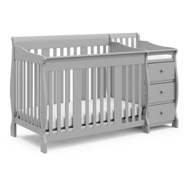 Storkcraft Portofino 4-in-1 Convertible Pebble Grey Crib and Changer