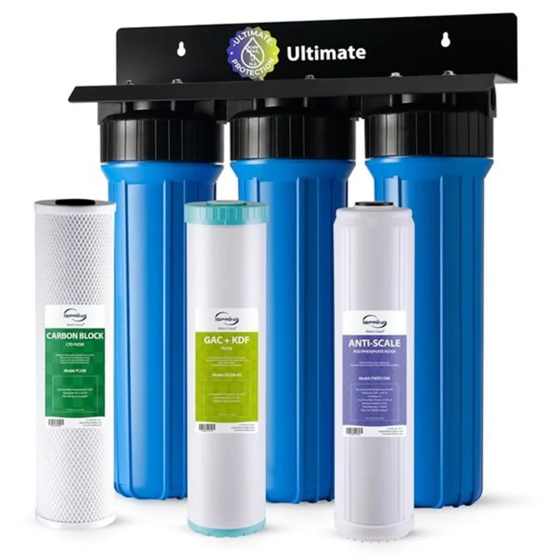 iSpring WGB Series 3-Stage Whole House Water Filter System Reduces Scale Lead Chlorine and Chloramine