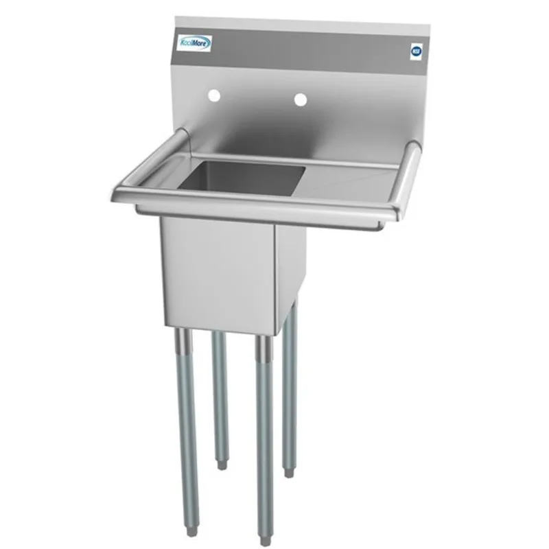 Koolmore 23 L x 20-in W Stainless Steel Freestanding Single Bowl Commercial Kitchen Sink w/ Right Drainboard