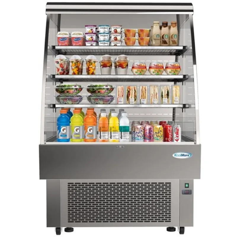 Koolmore 35-in 13.4 ft³ Open Air Grab and Go Refrigerator - Stainless Steel