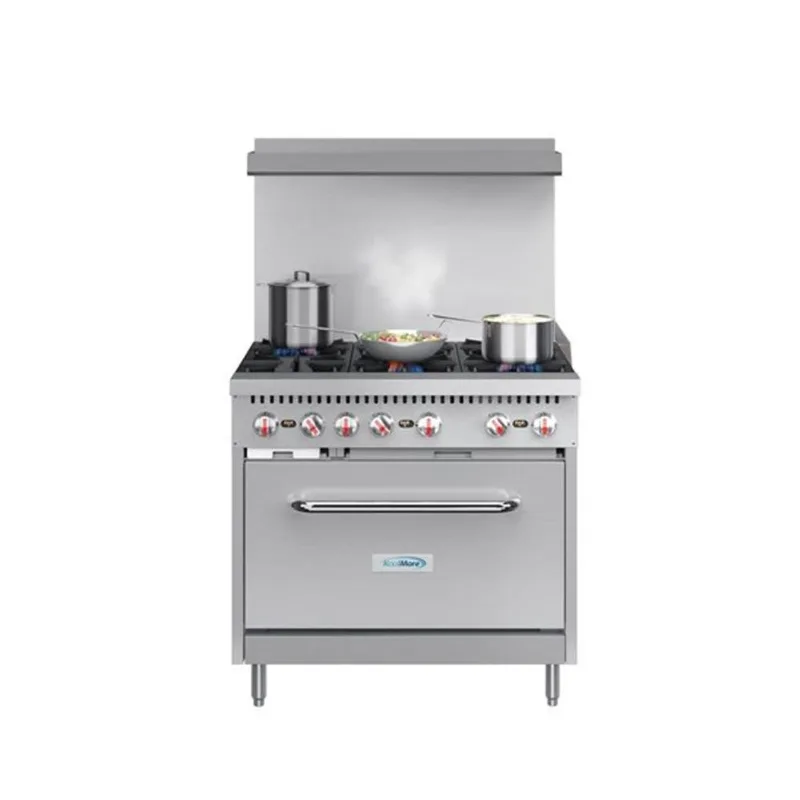 KoolMore Stainless Steel 36-in 6-Burner Commercial Natural Gas Range