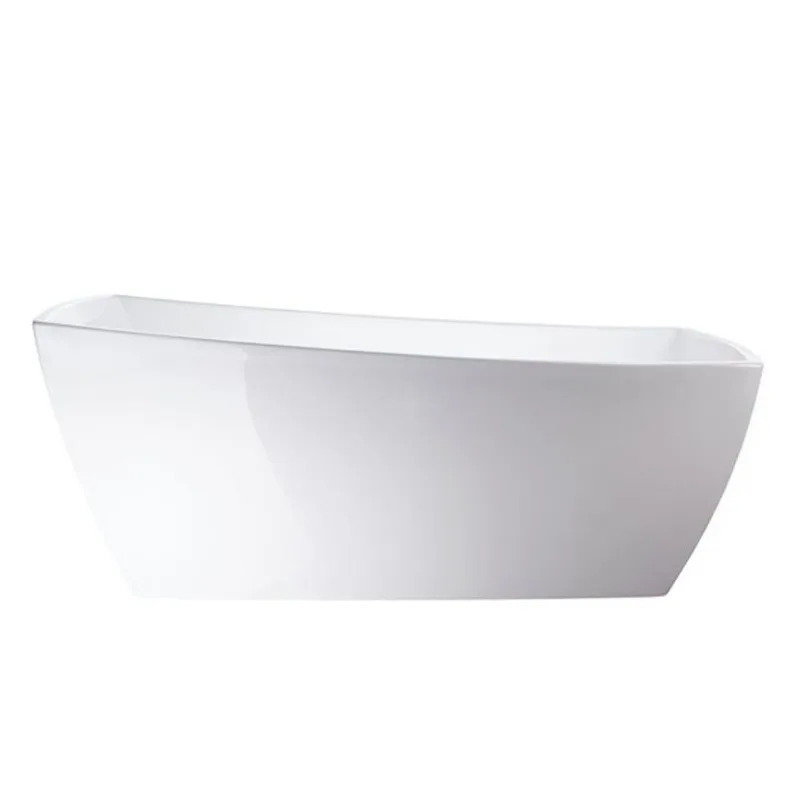 Vanity Art Sorgue 67 x 31-in Acrylic Flat Bottom Oval Soaking Freestanding Bathtub - White/Polished Chrome