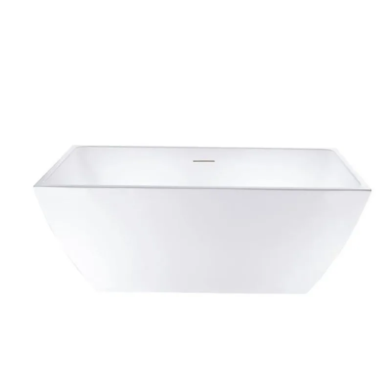 Vanity Art Montpellier 59 x 30-in Acrylic Flat Bottom Rectangular Freestanding Bathtub - White/Integrated Overflow