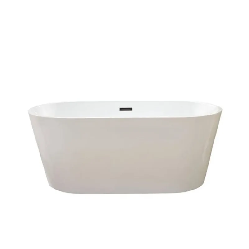 Vanity Art Bordeaux 68 x 32-in Acrylic Flat Bottom Oval Soaking Freestanding Bathtub - White/Oil Rubbed Bronze