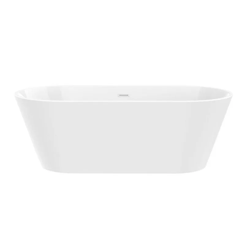 Vanity Art Domme 67 x 32-in Acrylic Flat Bottom Freestanding Non-Slip Soaking Bathtub - Pure White