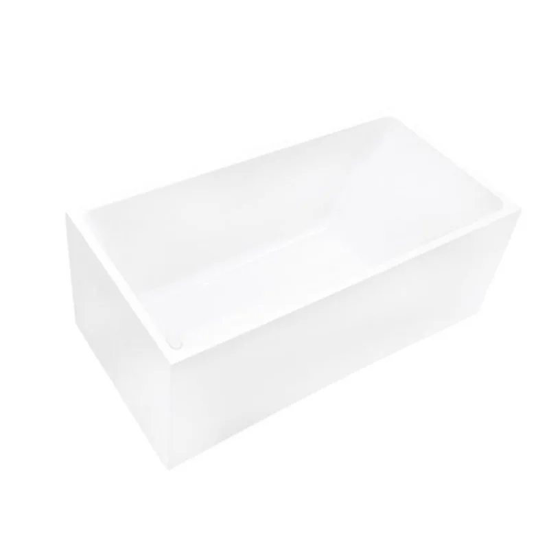 Vanity Art Vannes 55 x 29-in Acrylic Flat Bottom Rectangular Soaking Freestanding Bathtub - Pure White