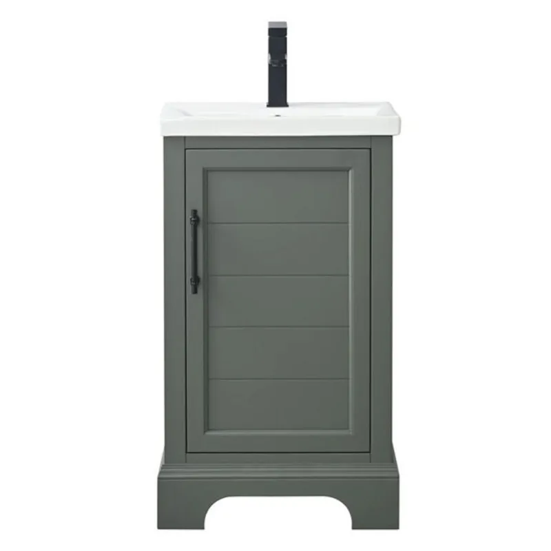 Vanity Art 20 W x 16 D x 35-in H Single Bathroom Vanity with Sink and Ceramic Top - Vintage Green