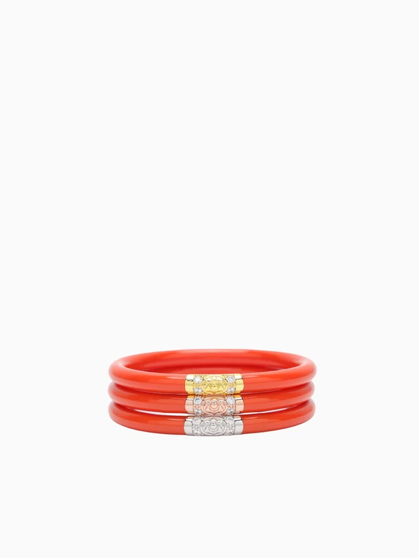 Three Kings All Weather Bangles (AWB) - Coral Orange / S