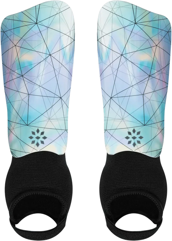 RIT-IT Girls Soccer Shin Guards - Holographic Multicolor Black / Adult S/M