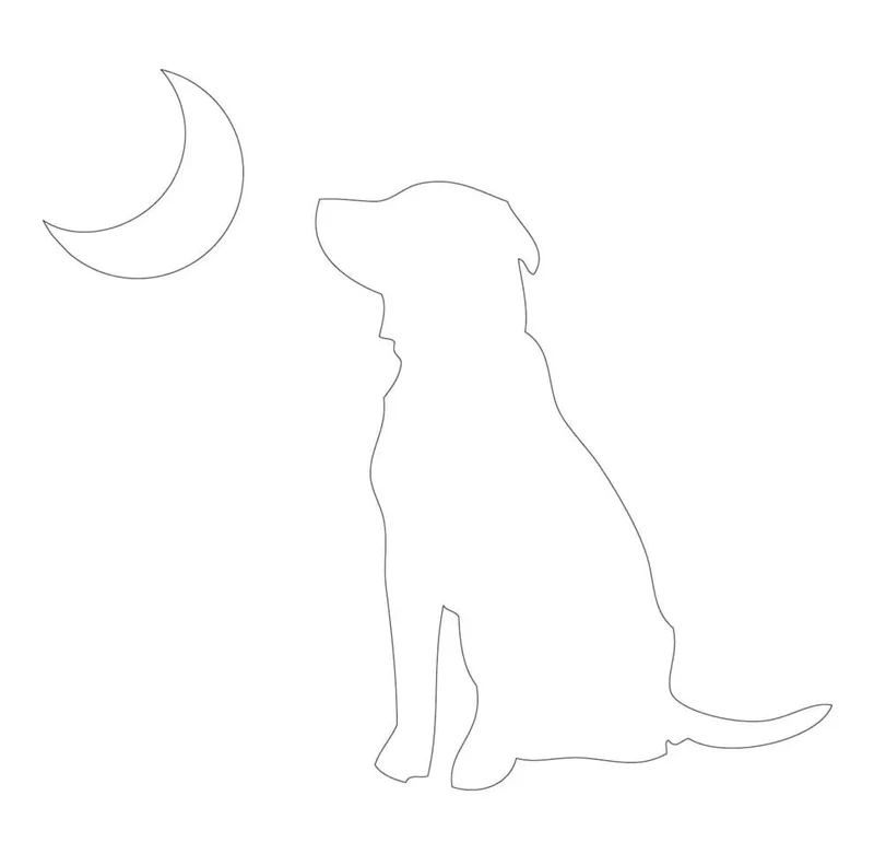 Local Boy Outfitters Dog & Moon Decal WHITE / OS