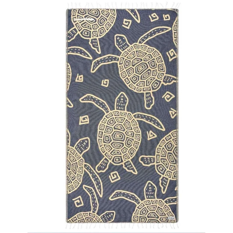 Flatback Turtle Zip Pckt Towel NAVY / REG