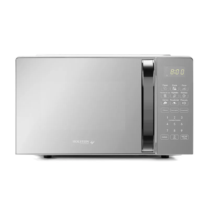 Horno Microondas Holstein 20L Plateado con Funciones Rápidas