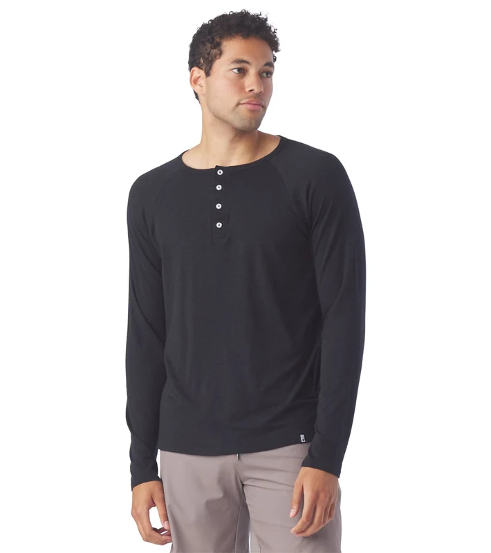 Glyder Relax Henley Black / S