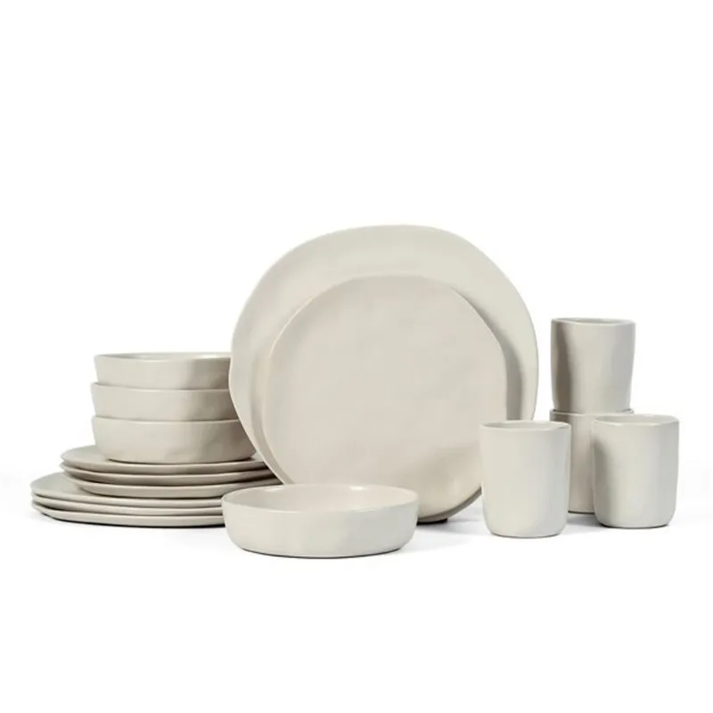 Stone by Mercer Project Hekonda 16 Pcs Stoneware Dinnerware Set for 4 - Beige