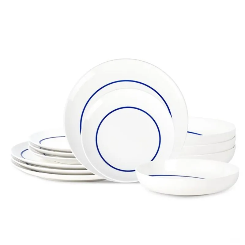 Stone Lain Luna 12 Pcs Porcelain Dinnerware Set for 4 - Blue