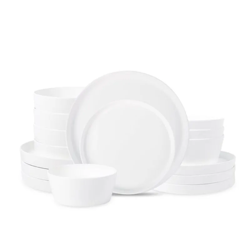 Stone Lain Fosca 16 Pcs Bone China Dinnerware Set for 4 - Matte White