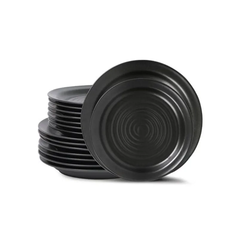 Stone Lain Orbit 12 Pcs Stoneware Dinnerware Set for 4 - Charcoal