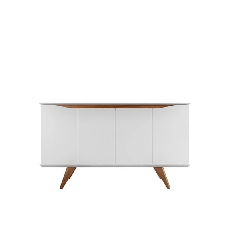 Manhattan Comfort Tudor White Matte/Maple Cream Composite Sideboard